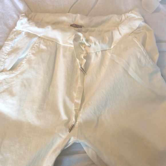 MADE IN ITALY white fancy pants joggers one size - Picture 5 of 16